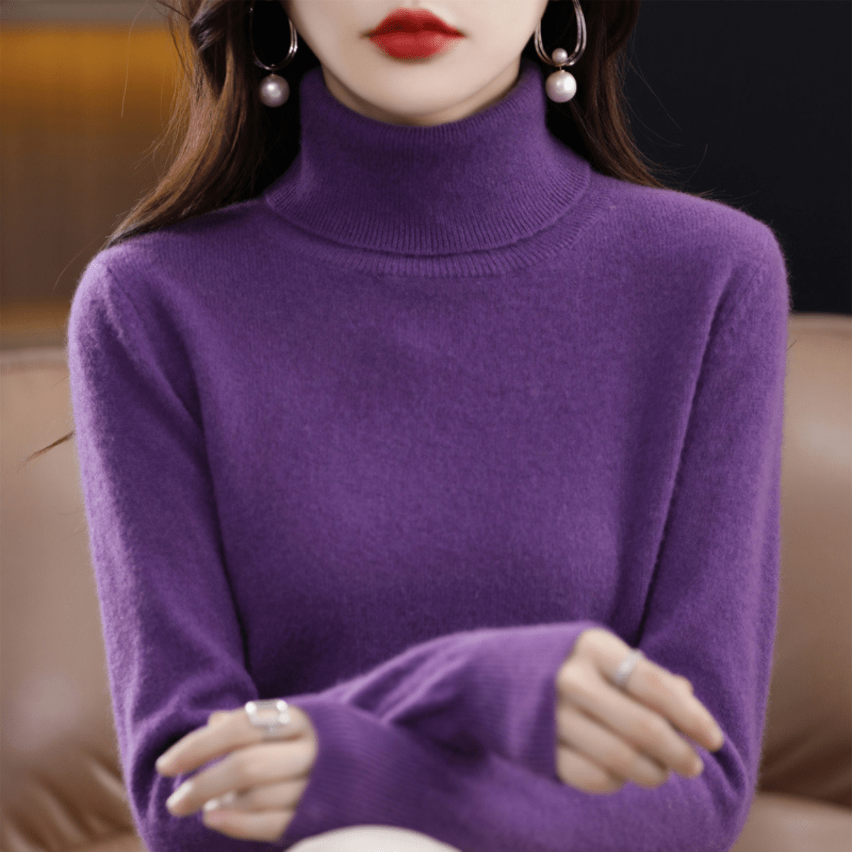 Hannah | Women Spring Classic Turtleneck Sweater