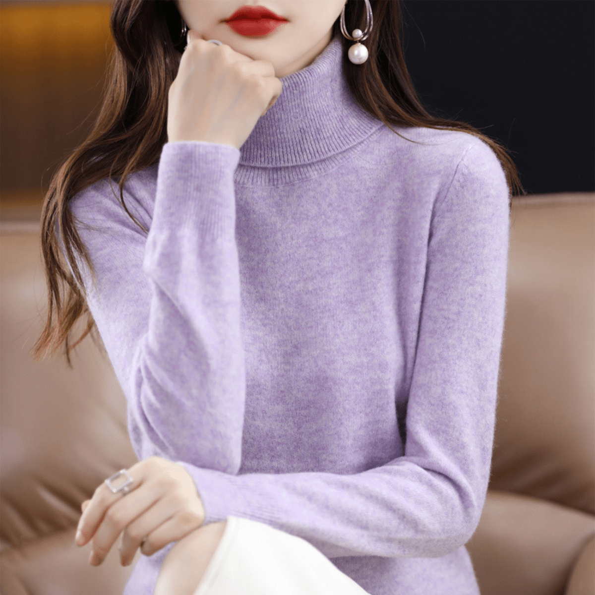 Hannah | Women Spring Classic Turtleneck Sweater