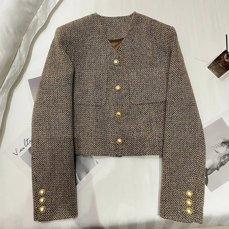 Bella | Women’s Spring Cropped Button Jacket