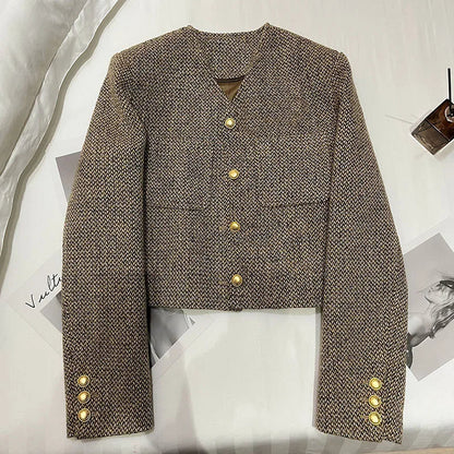 Bella | Women’s Spring Cropped Button Jacket