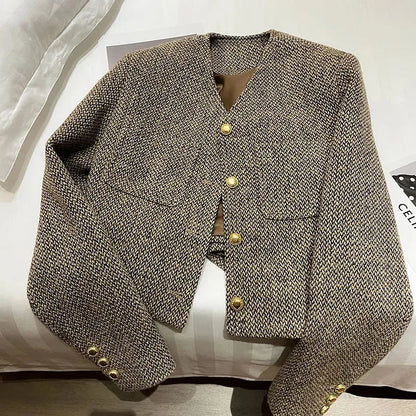 Bella | Women’s Spring Cropped Button Jacket