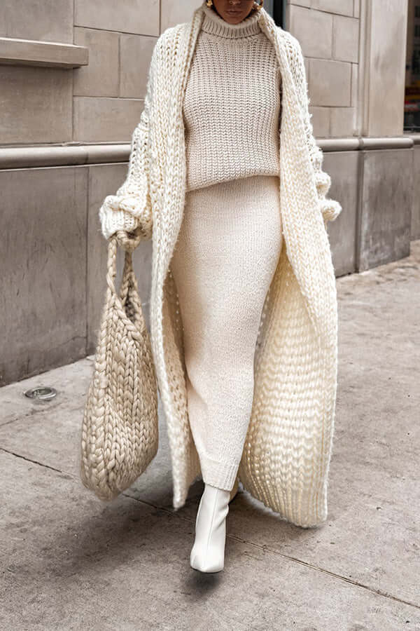Women's Long Chunky Knit Cardigan Oversized Comfortable
