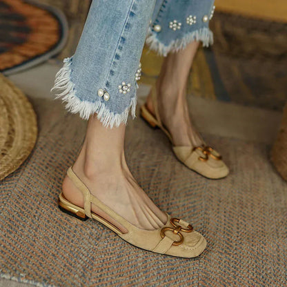 Women's Square Toe Slingback Flats
