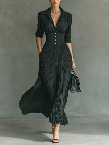 Women's Fitted Waist Chic Dress - Fashinoza