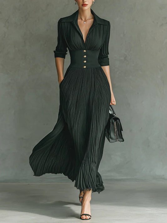 Women's Fitted Waist Chic Dress - Fashinoza
