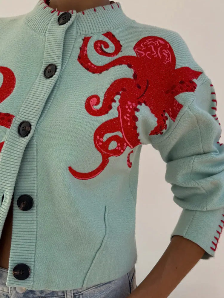 Women's Octopus Pattern Cardigan