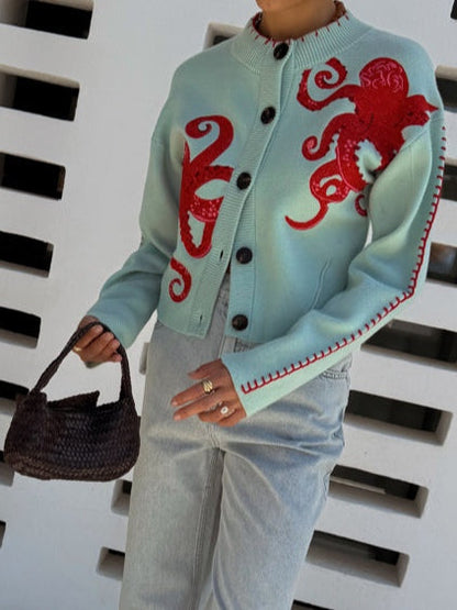 Women's Octopus Pattern Cardigan