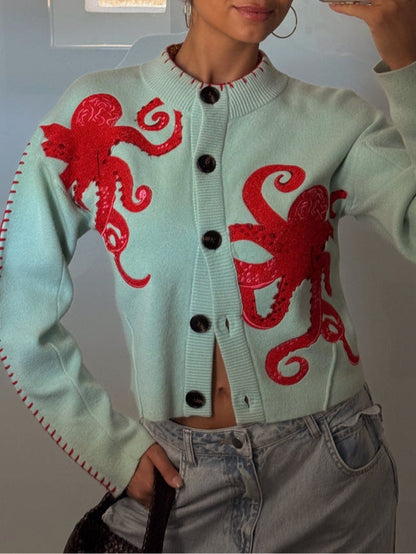 Women's Octopus Pattern Cardigan