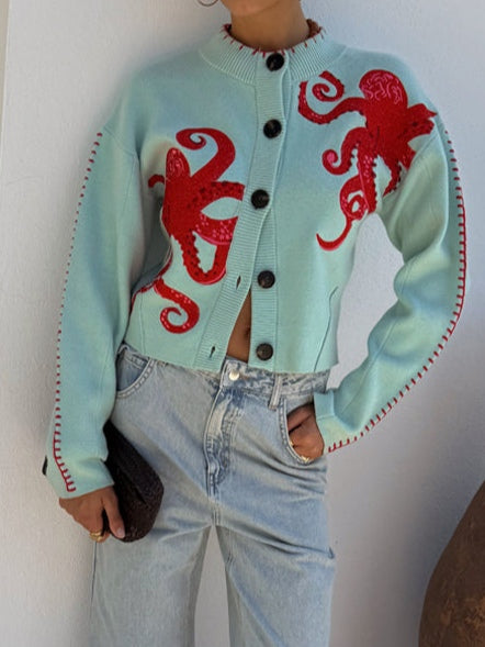 Women's Octopus Pattern Cardigan
