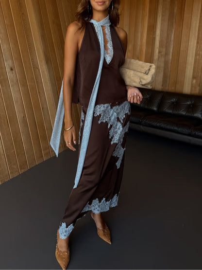 Women's Lace And Skirt Set