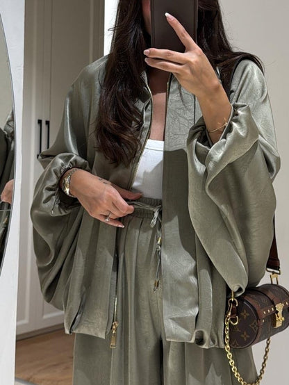 Women's Casual Two-Piece Suit Jacket Pants Set