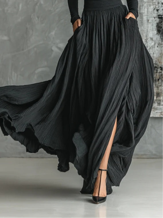 Women's High Neck And Maxi Skirt Set