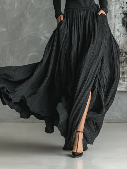Women's High Neck And Maxi Skirt Set