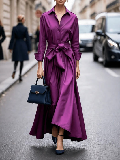 Elegant Long Sleeve Maxi Dress - Fashinoza