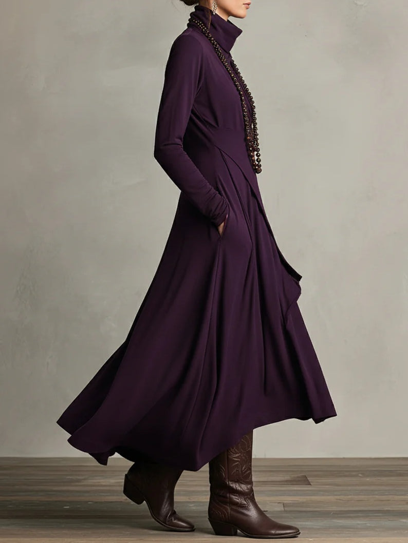 Asymmetrical Wrap Midi Dress