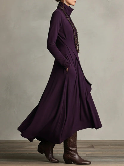 Asymmetrical Wrap Midi Dress