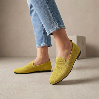 Women's Slip-On Flats Lightweight Breathable Knit Beige