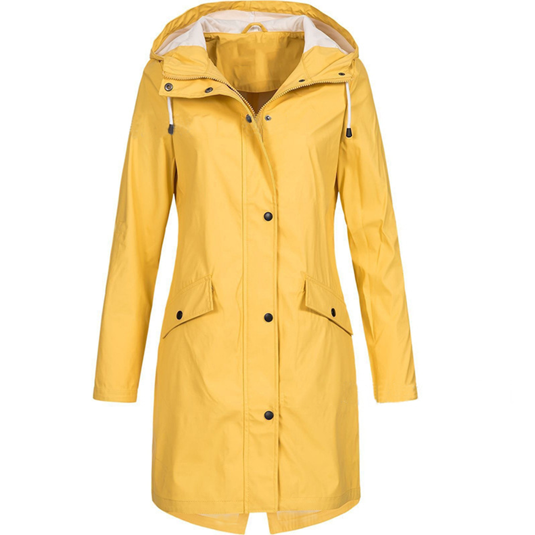 Women's Waterproof Hooded Rain Jacket Lightweight Windproof