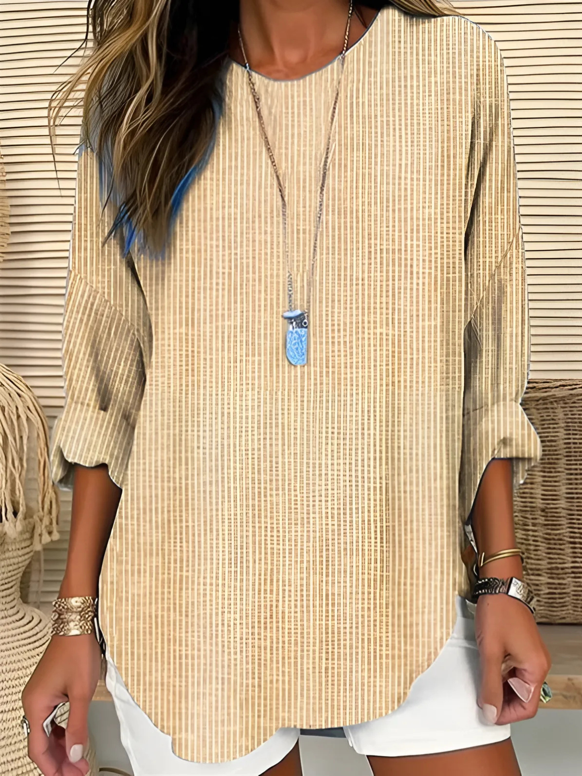 Women's Relaxed Fit Long Sleeve Blouse