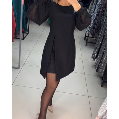 Women's Puff Sleeve Dress Gathered Cuffs