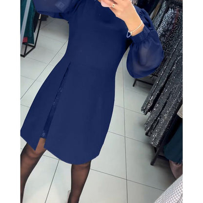 Women's Puff Sleeve Dress Gathered Cuffs