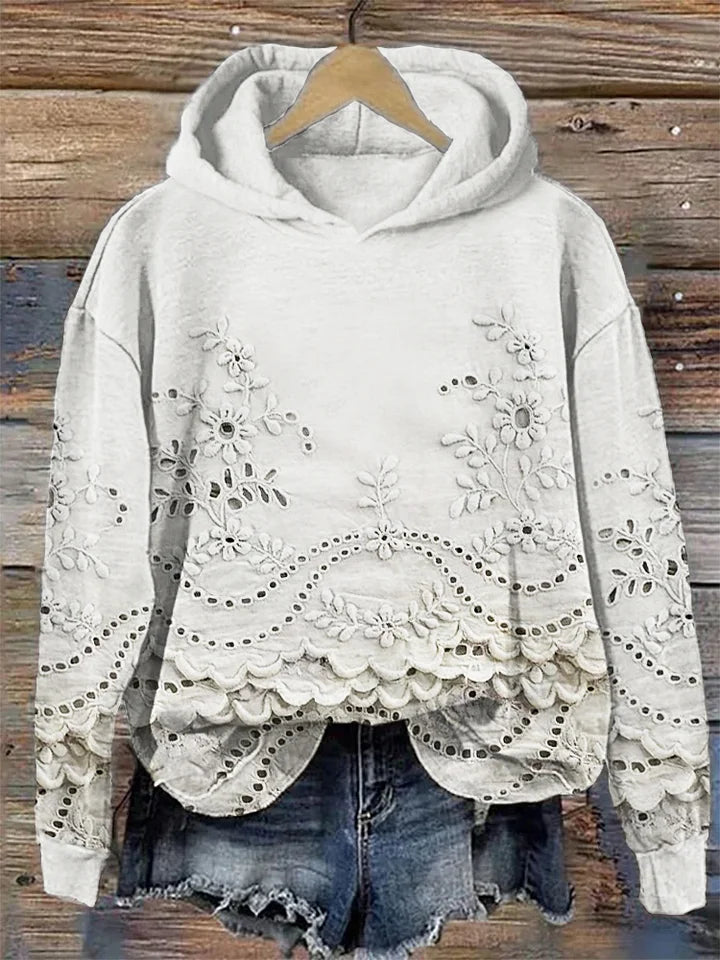 Women's Embroidered Long Sleeve Hoodie