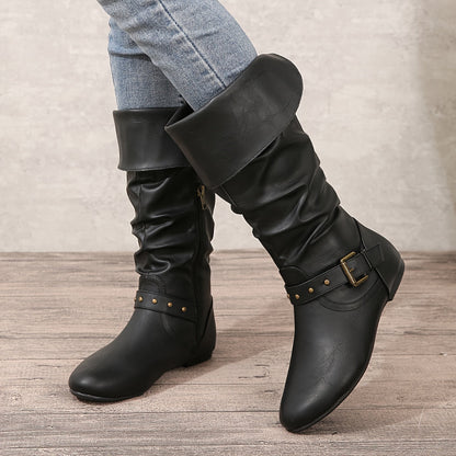 Women's Knee-High Boots Side Zipper