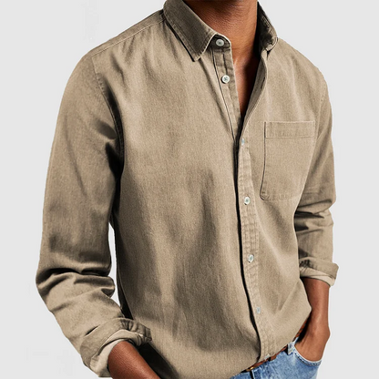 Cameron | Men Long Sleeve Button-Up Winter Shirt