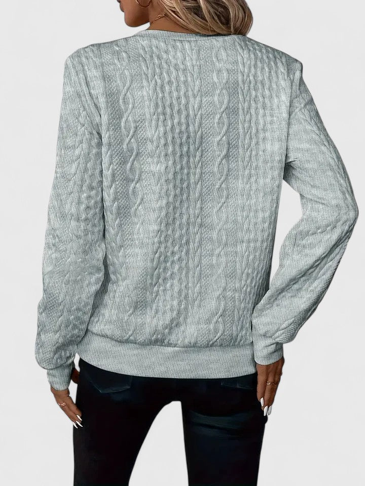 Women's Cable Knit Sweater Front Zip