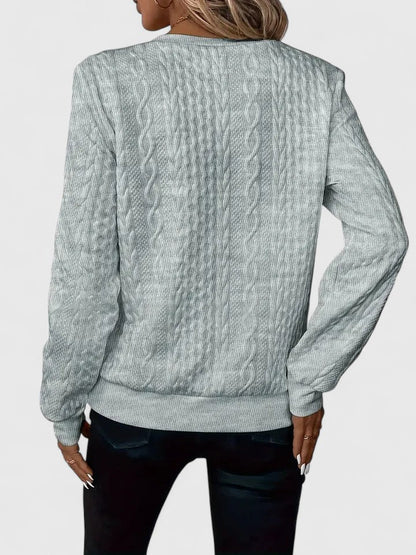 Women's Cable Knit Sweater Front Zip