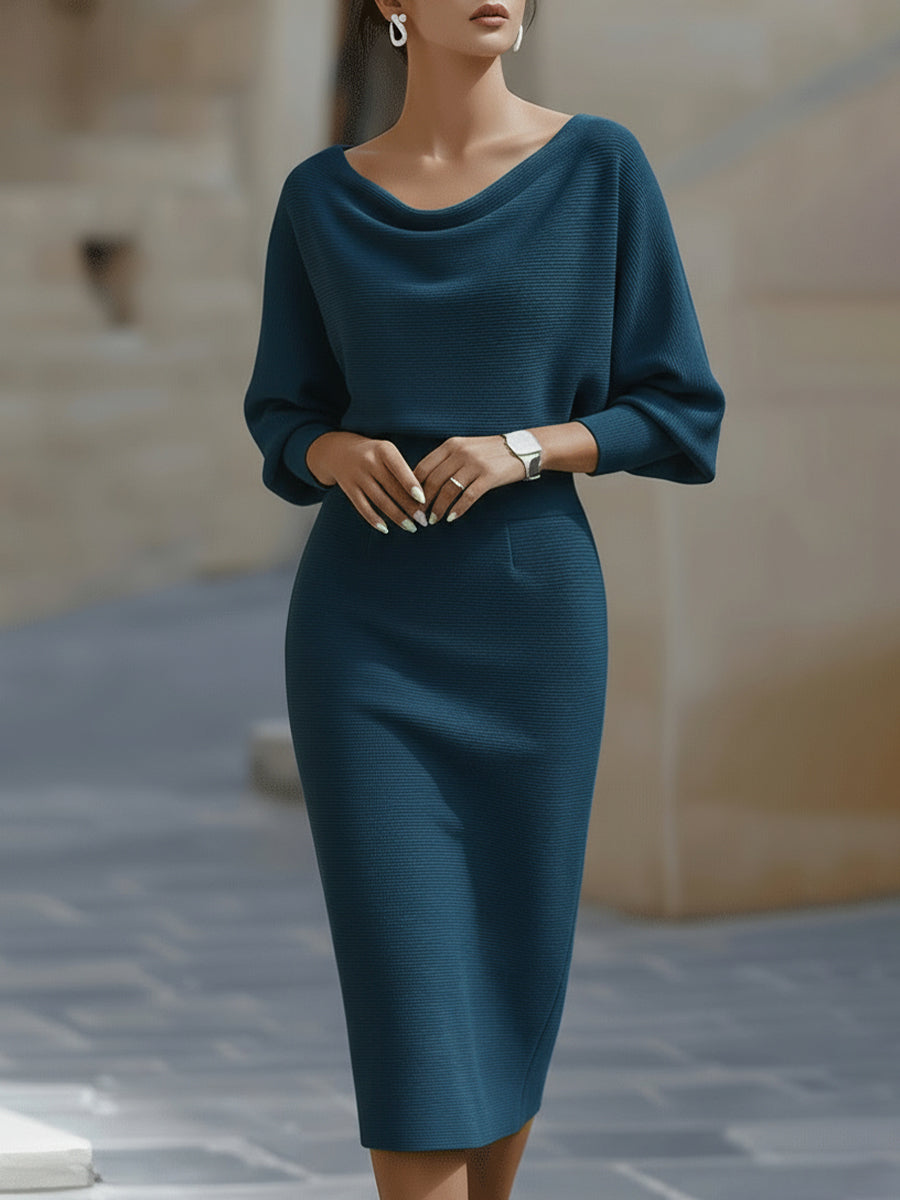 Elegant Draped Midi Dress