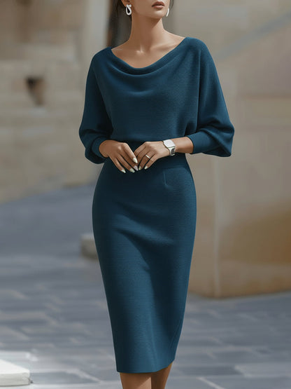 Elegant Draped Midi Dress