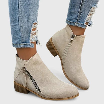 Women's Ankle Boots Side Zipper Heel