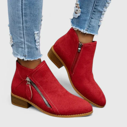 Women's Ankle Boots Side Zipper Heel