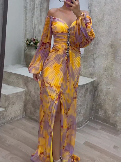 Women's Lace V-Neck Wedding Guest Dress