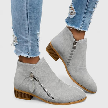 Women's Ankle Boots Side Zipper Heel