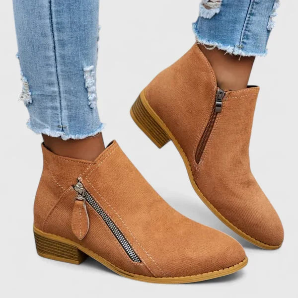 Women's Ankle Boots Side Zipper Heel