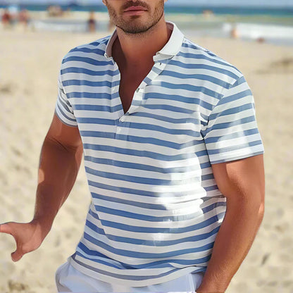 Men's Striped Polo Shirt - Fashinoza
