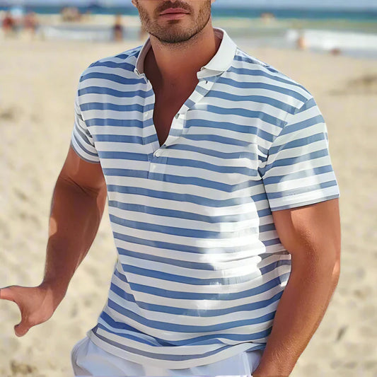 Men's Striped Polo Shirt - Fashinoza