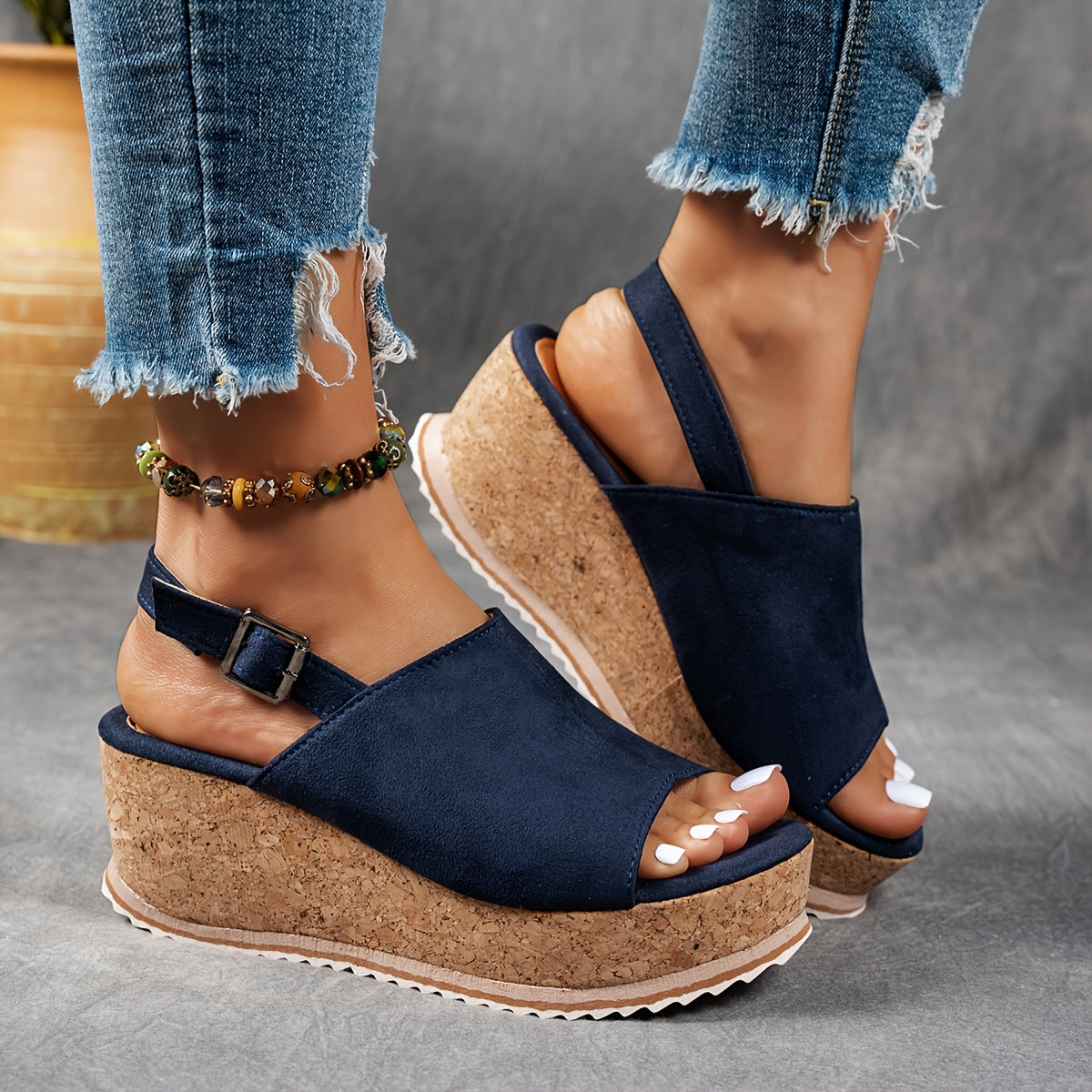 Women's Platform Sandals Adjustable Buckle