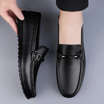 Men's Slip-On Loafers Formal Leather Black