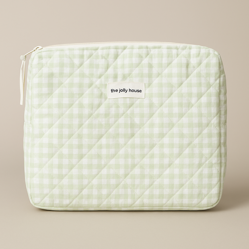 Quilted Plaid Cosmetic Organizer - Fashinoza