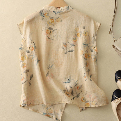 Image of Abigail | Women's Sleeveless Floral Print Blouse