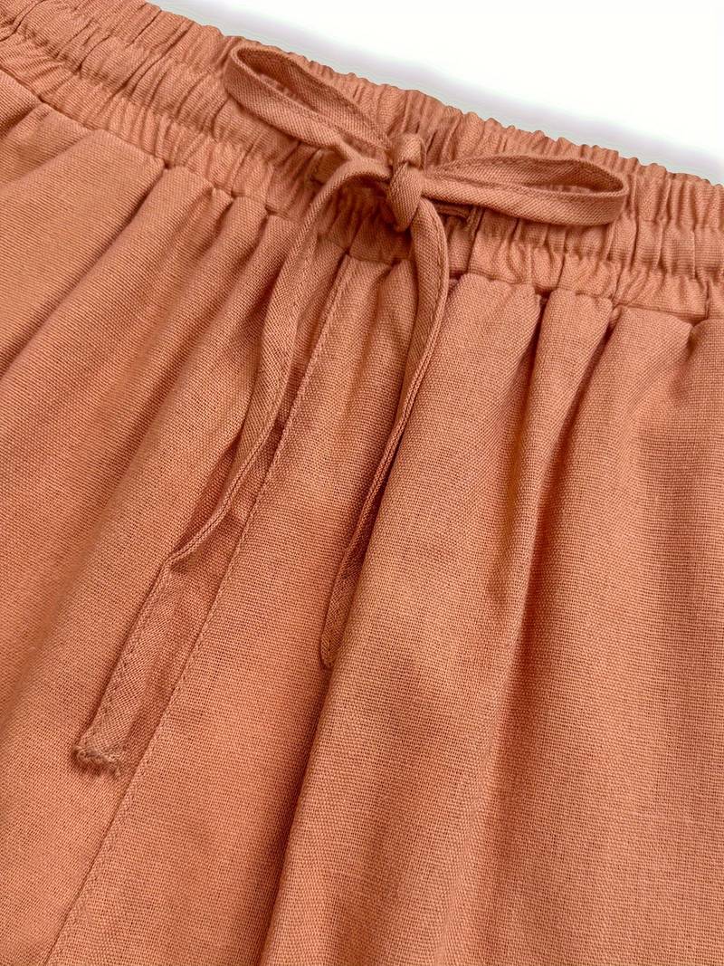 Women's Drawstring Wide Leg Trousers