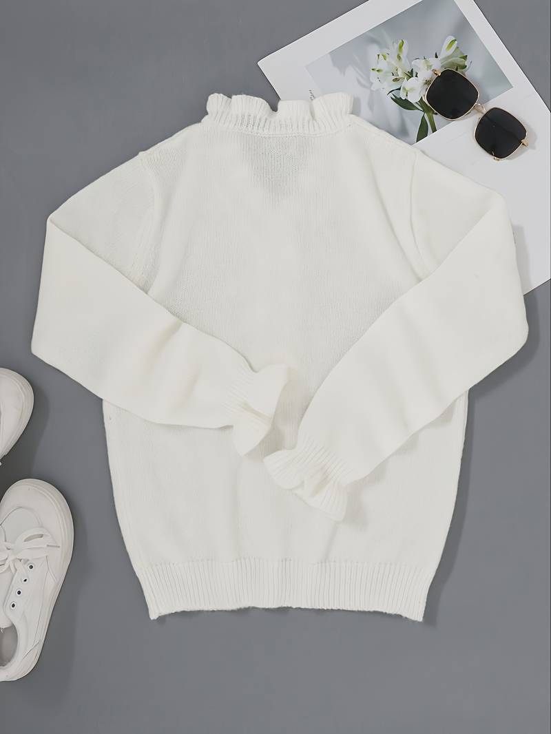Women's Ruffle Blouse with Decorative Buttons