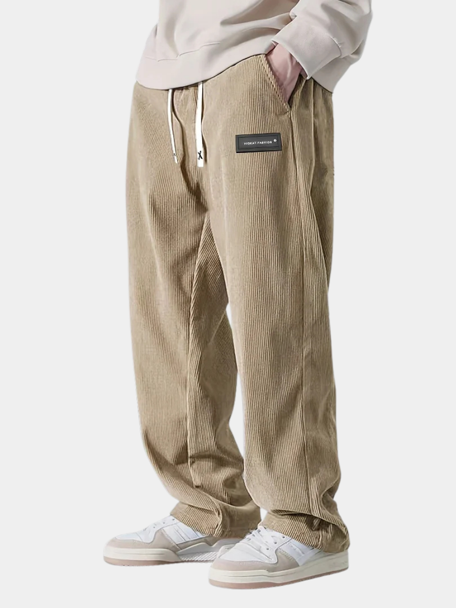 Men's Wide Leg Lounge Pants Ribbed Texture - Fashinoza