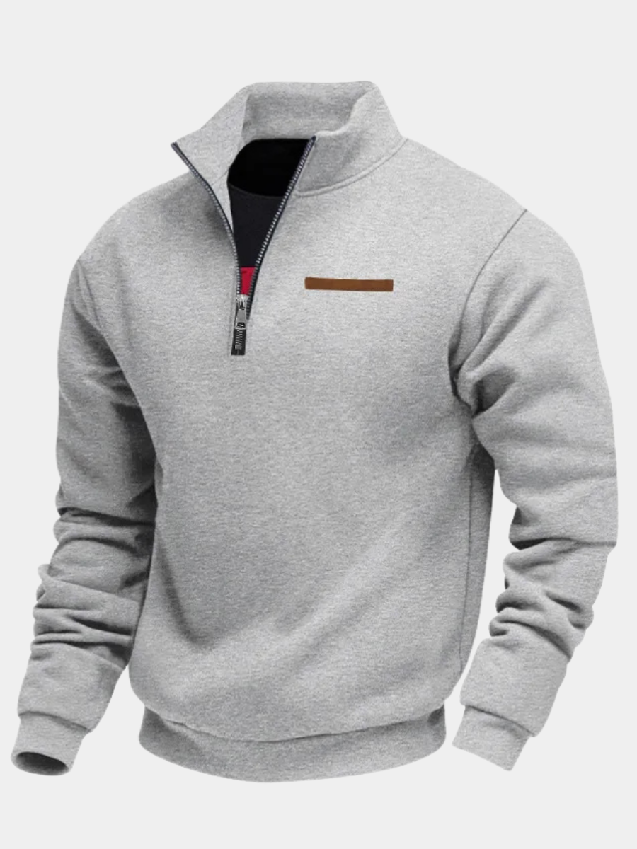 Men's Quarter Zip Sweatshirt Stand Collar - Fashinoza