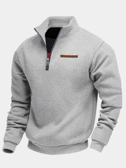 Men's Quarter Zip Sweatshirt Stand Collar - Fashinoza