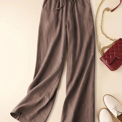 Women's Drawstring Wide Leg Trousers