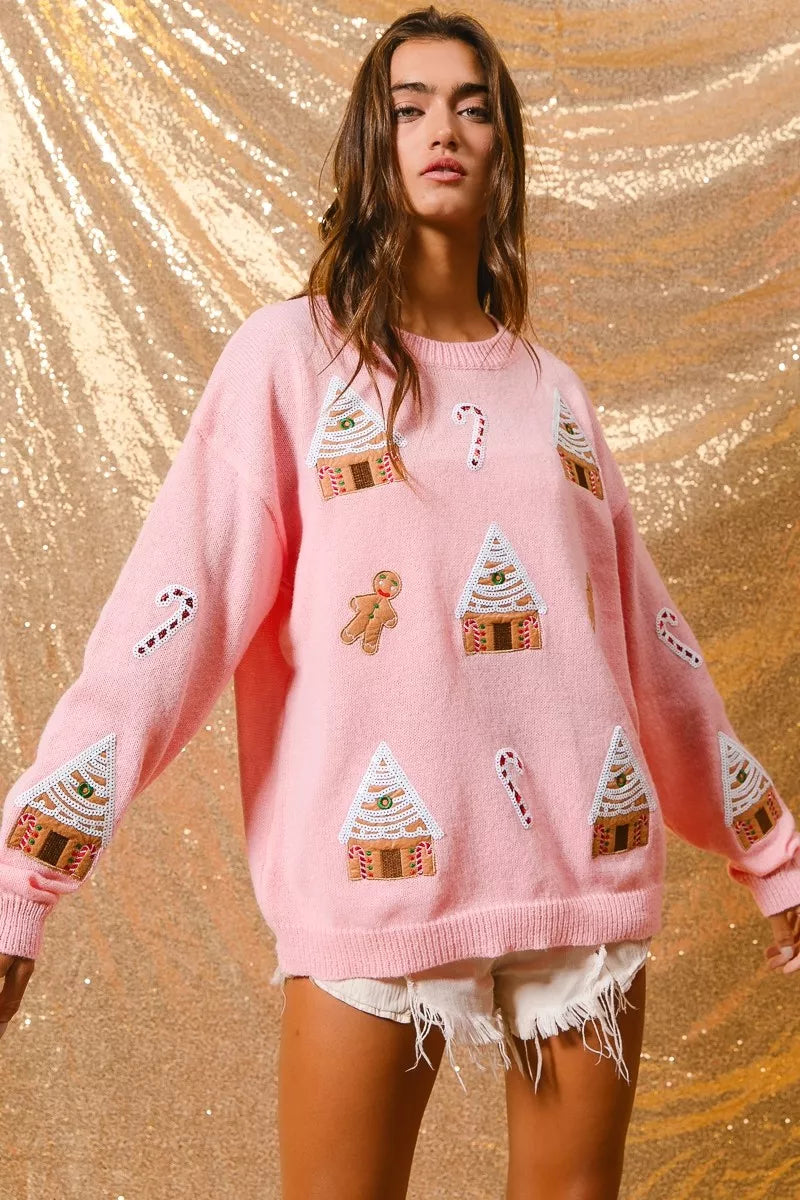 Image of Adrienne | Women's Crew Neck Novelty Sweater